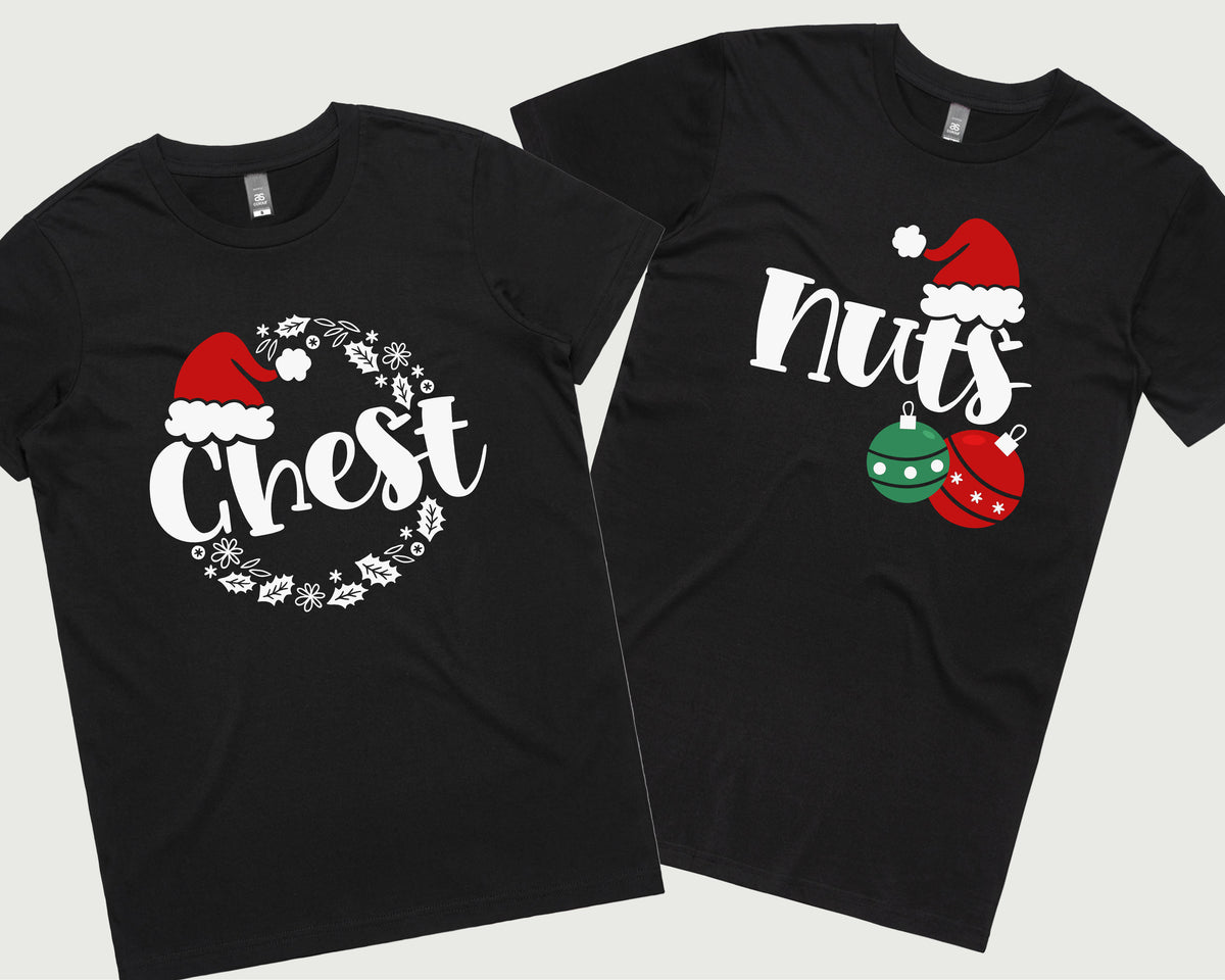 *MORE COLOURS AVAILABLE* Chest &amp; Nuts Matching Christmas T-Shirt