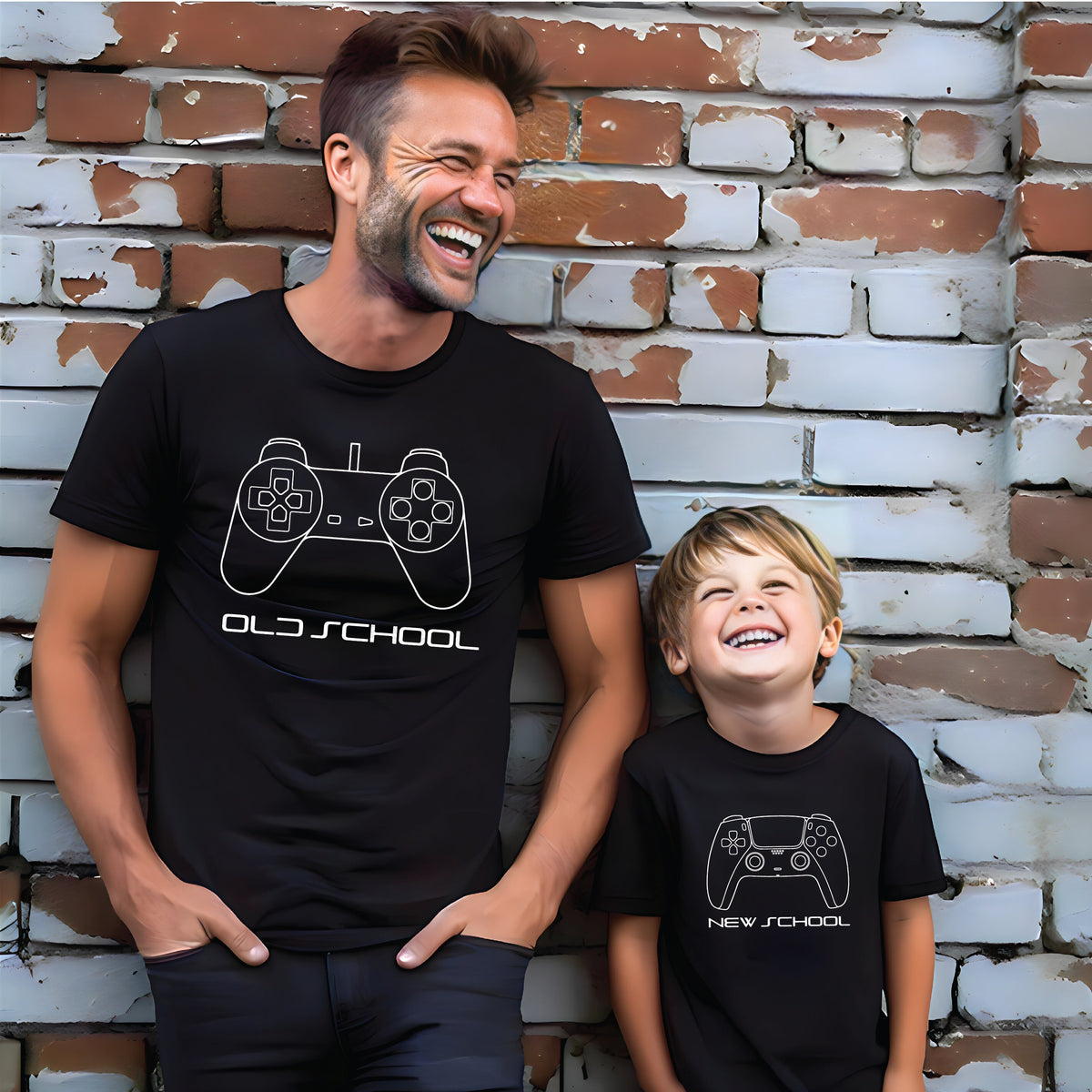 Old School New School Matching, Player 1 Player 2, Father Son Matching Shirts, Matching Dad Baby, Gaming, Father&#39;s Day, Video Gift, Gamer