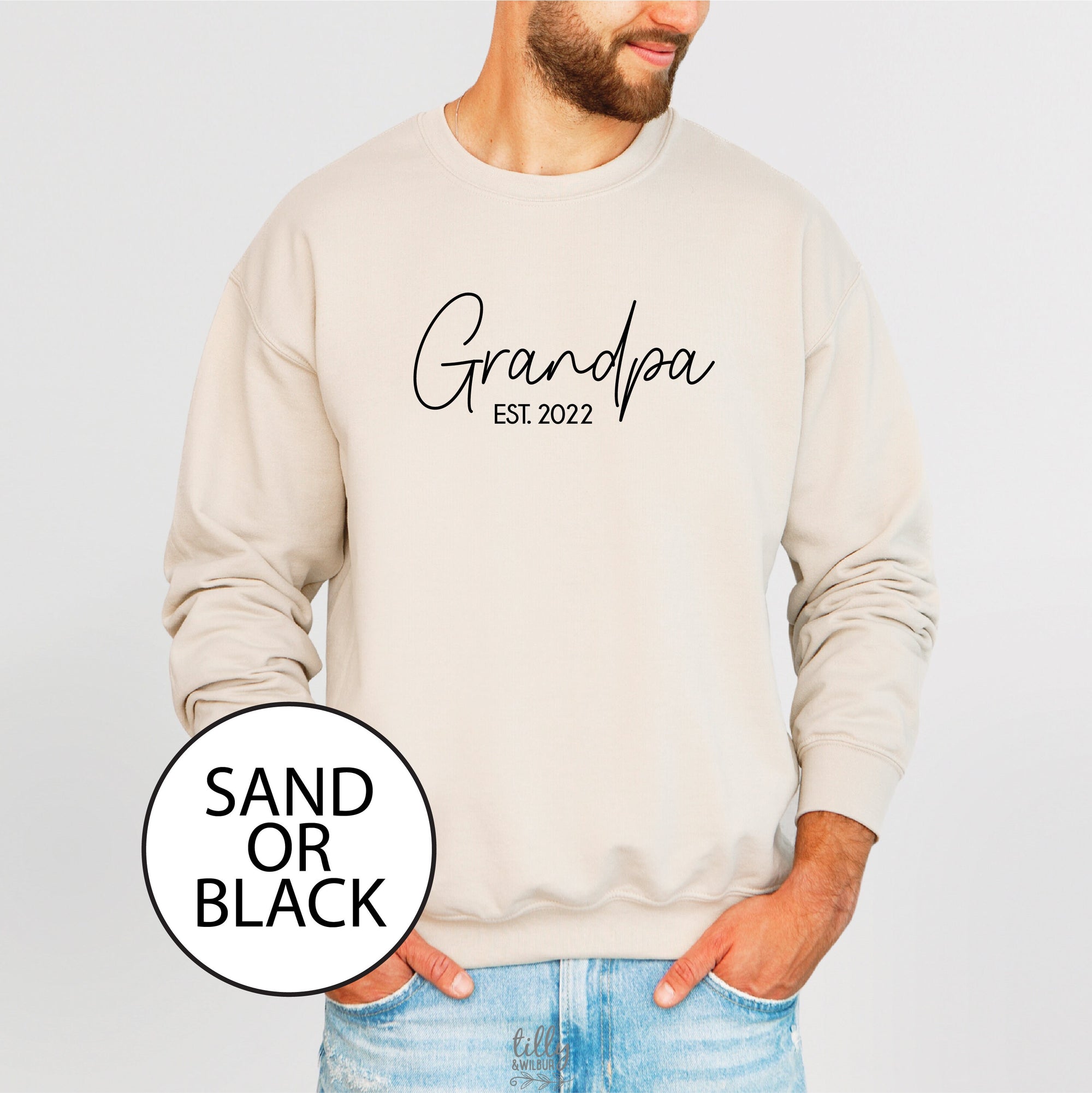 Grandpa Est Sweatshirt, Grandpa Sweatshirt, Poppy Gift, Grandad Gift, Personalised Pop Gift, Grandpa Life Jumper, New Grandfather Gift