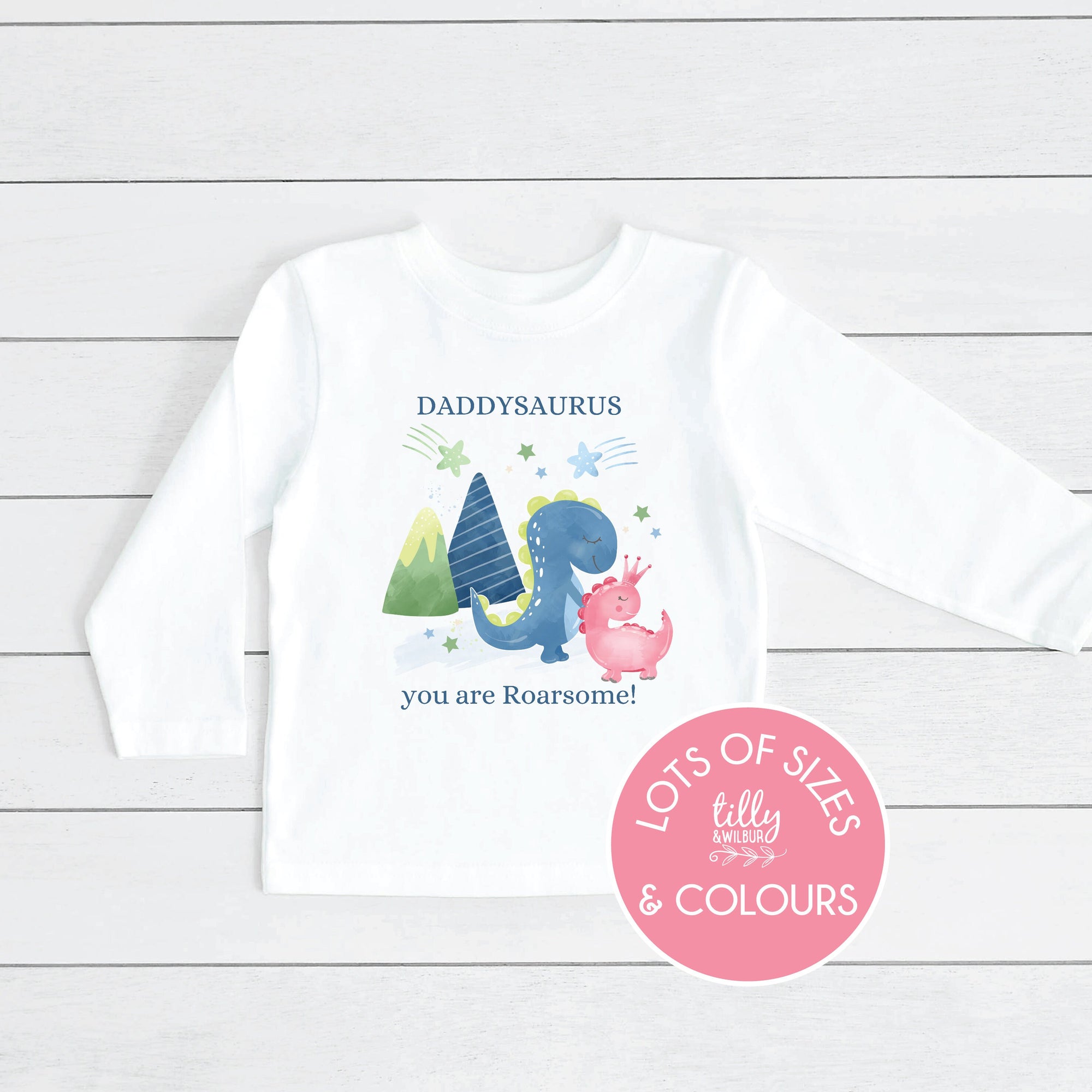 Daddysaurus You Are Roarsome! Long Sleeve T-Shirt or Bodysuit, Daddysaurus Long Sleeve T-Shirt or Bodysuit, Dinosaur Father's Day T-Shirt