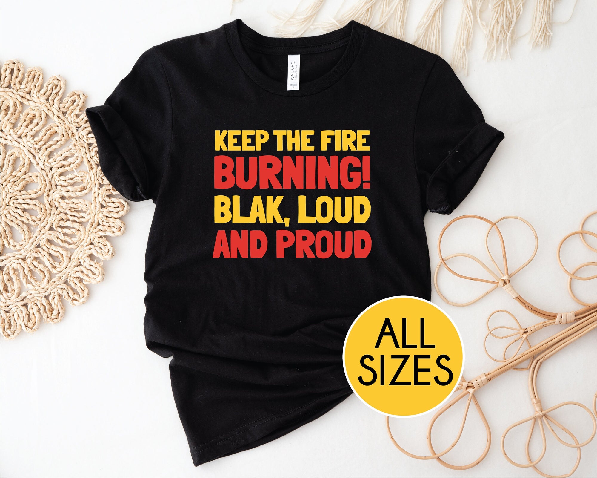 Keep The Fire Burning! Blak, Loud And Proud, NAIDOC Week 2024 T-Shirt, Reconciliation T-Shirt, Australian Indigenous, For Our Elders T-Shirt