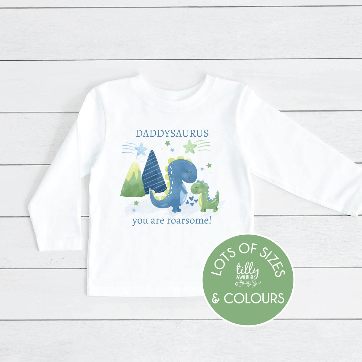 Daddysaurus You Are Roarsome! Long Sleeve T-Shirt or Bodysuit, Daddysaurus Long Sleeve T-Shirt or Bodysuit, Dinosaur Father&#39;s Day T-Shirt