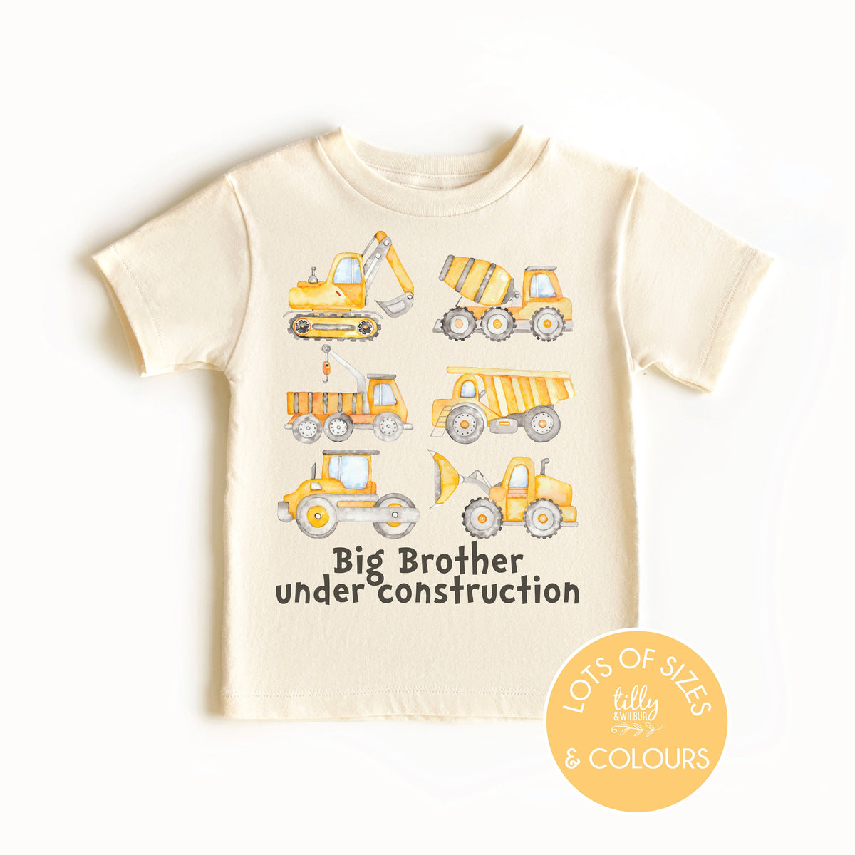 Big Brother Under Construction T-Shirt, Promoted To Big Brother And Digging it T-Shirt, Big Brother Shirt, I&#39;m Going To Be A Big Brother Tee