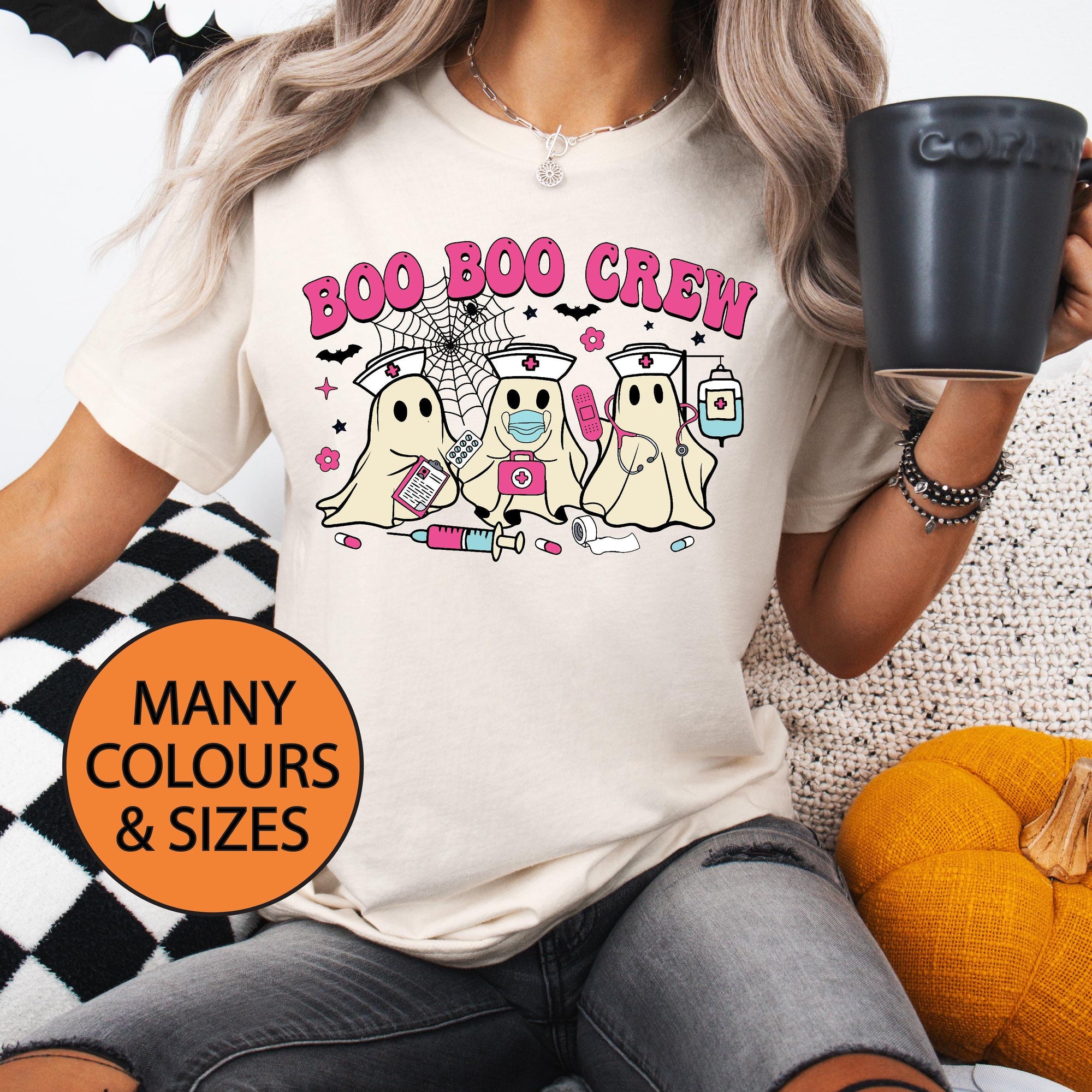 Boo Boo Crew T-shirt, Halloween Nurse T-shirt, Halloween T-shirt, Nurse Halloween T-shirt, Retro Nurse T-shirt, Ghost Nurse T-shirt, Ghost