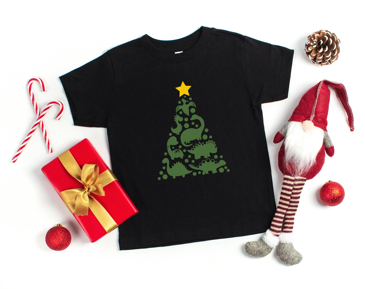 Dinosaur Christmas Tree T-Shirt, Dino Christmas Tree T-Shirt, Christmas Tree T-Shirt, T-Rex Dinosaur Christmas Tree T-Shirt