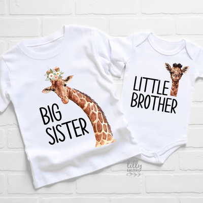 Big and Little Sibling Matching T-shirt or Bodysuit- Choose your colour