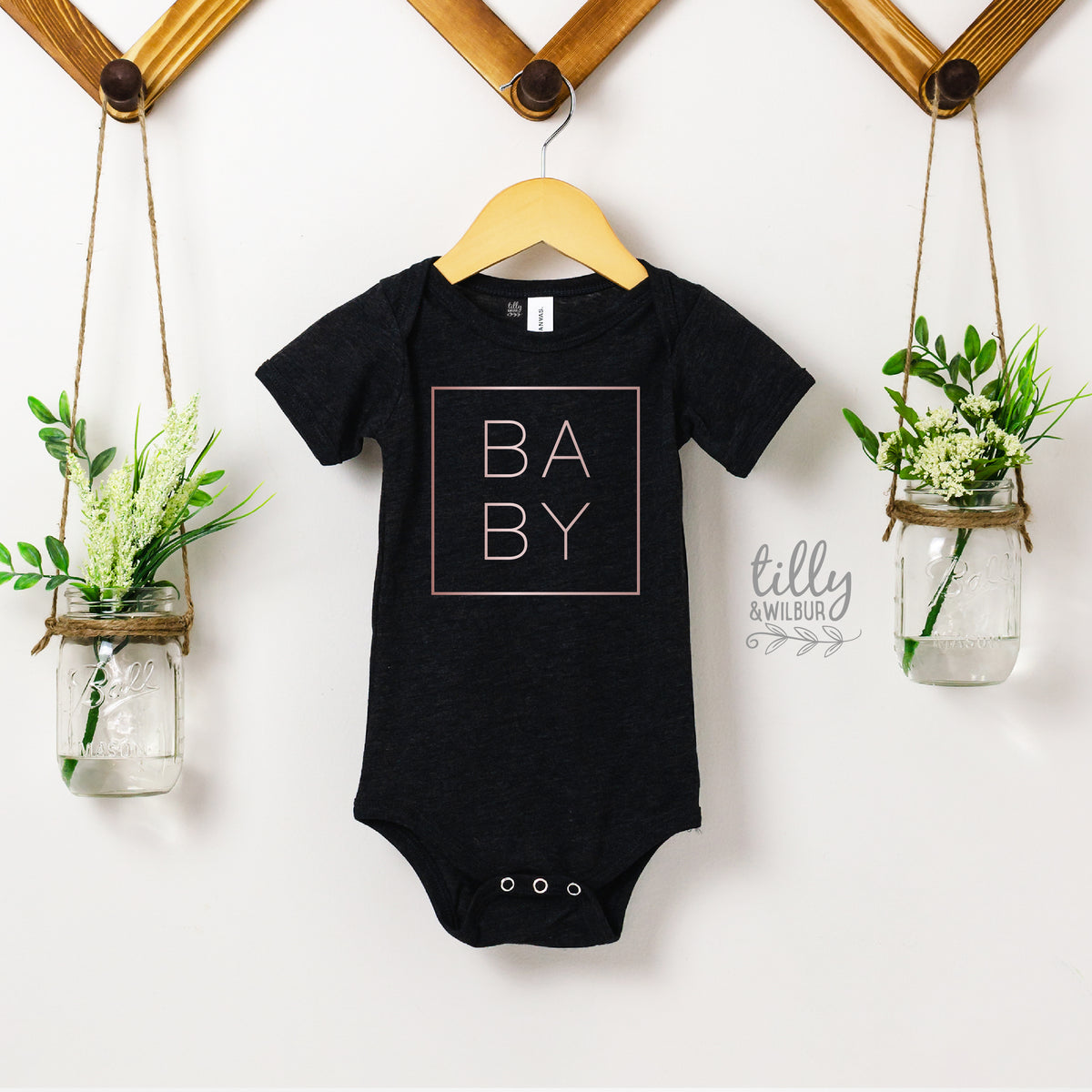 BABY bodysuit with rose gold print