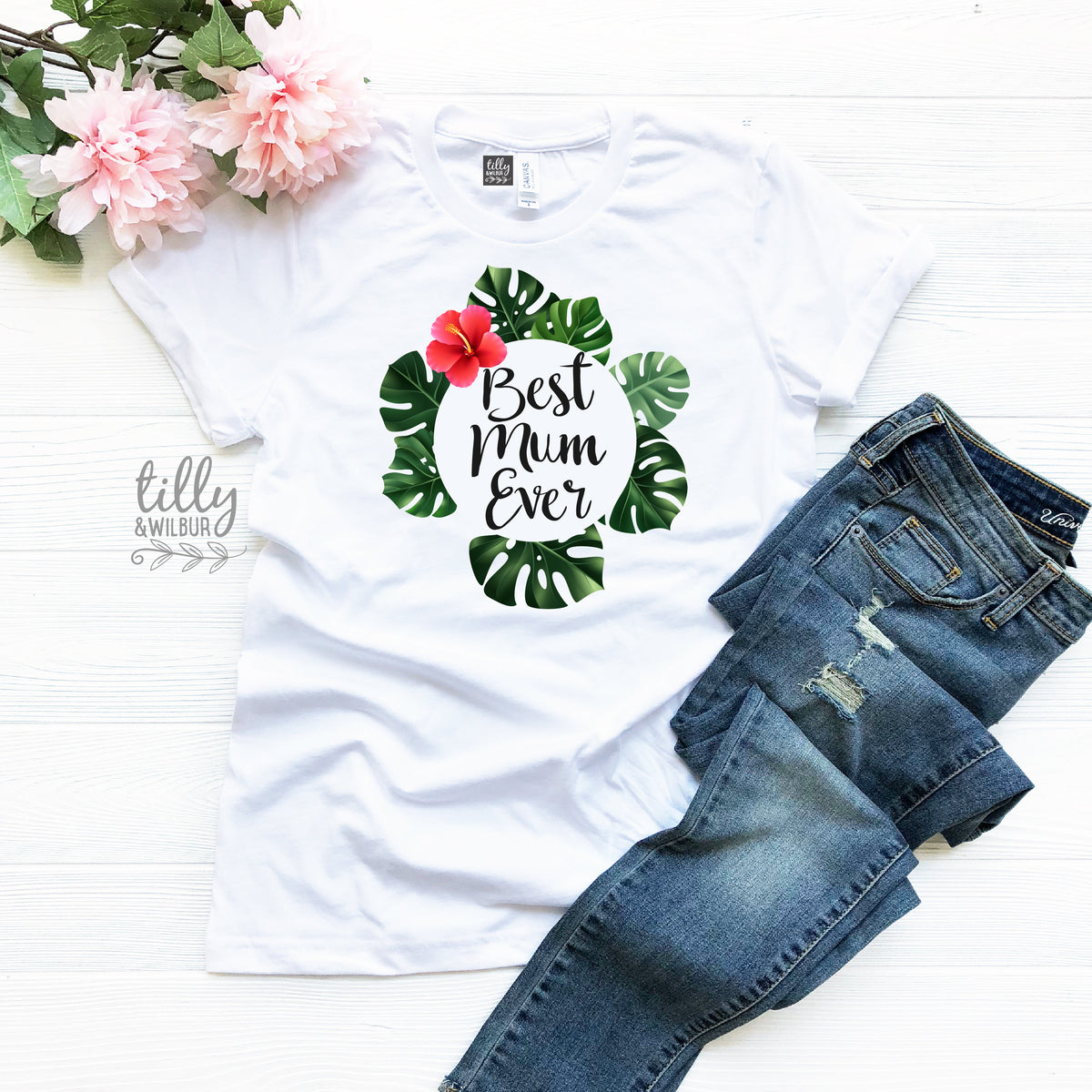 Best Mum Ever Monstera Mother&#39;s Day T-Shirt