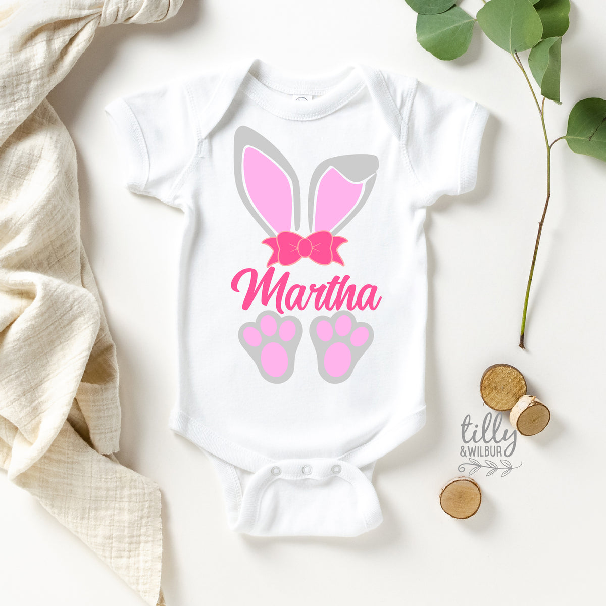 Personalised 1st Easter Bunny Ears Bodysuit