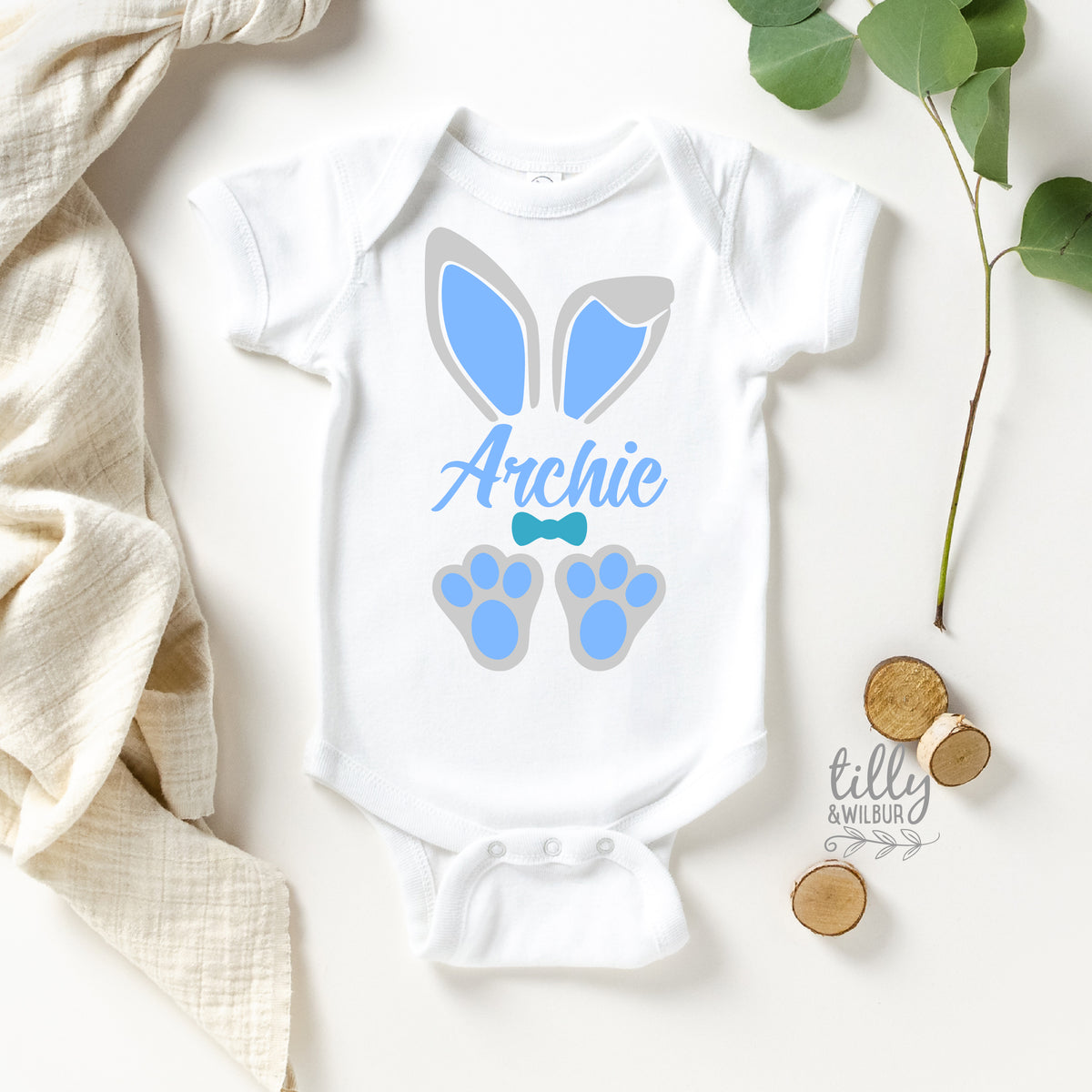 Personalised 1st Easter Bunny Ears Bodysuit