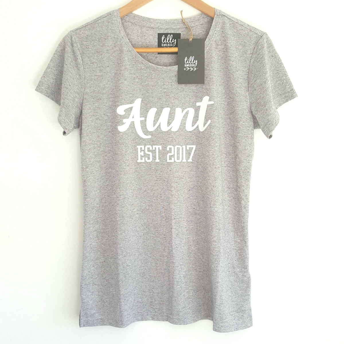 Personalised Aunt Est. T-Shirt, Pregnancy Announcement Shirt, I&#39;m Going To Be An Aunty, Baby Shower Gift, Women&#39;s Clothing, Aunty, Auntie