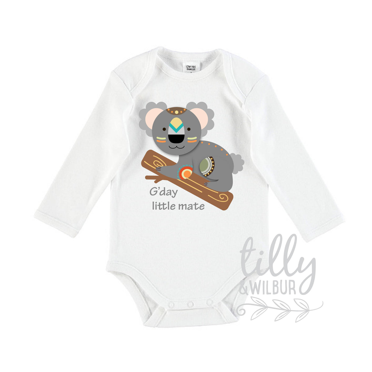 Koala Bear Baby Bodysuit, G&#39;day Little Mate, Baby Shower, New Baby Gift, Newborn Gift, Koala Bear Gift, Australiana, Koala Baby, U-W-BS