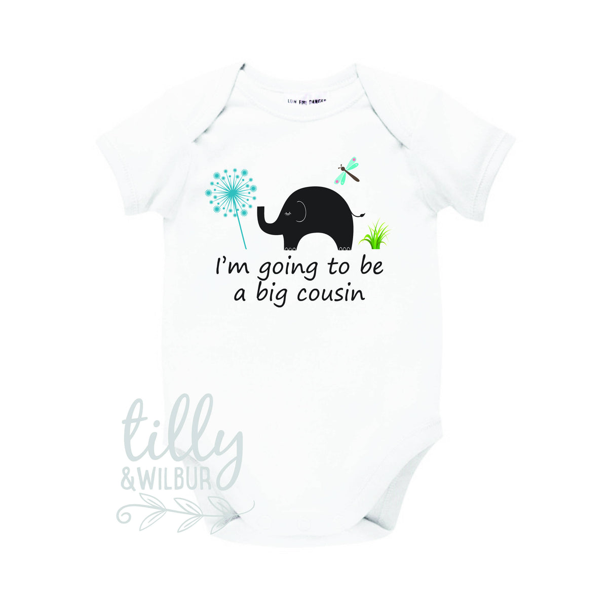 I&#39;m Going To Be A Big Cousin Baby Bodysuit, Big Cousin Shirt With Elephant, Pregnancy Announcement, New Baby Cousin, Baby Clothes, U-W-BS