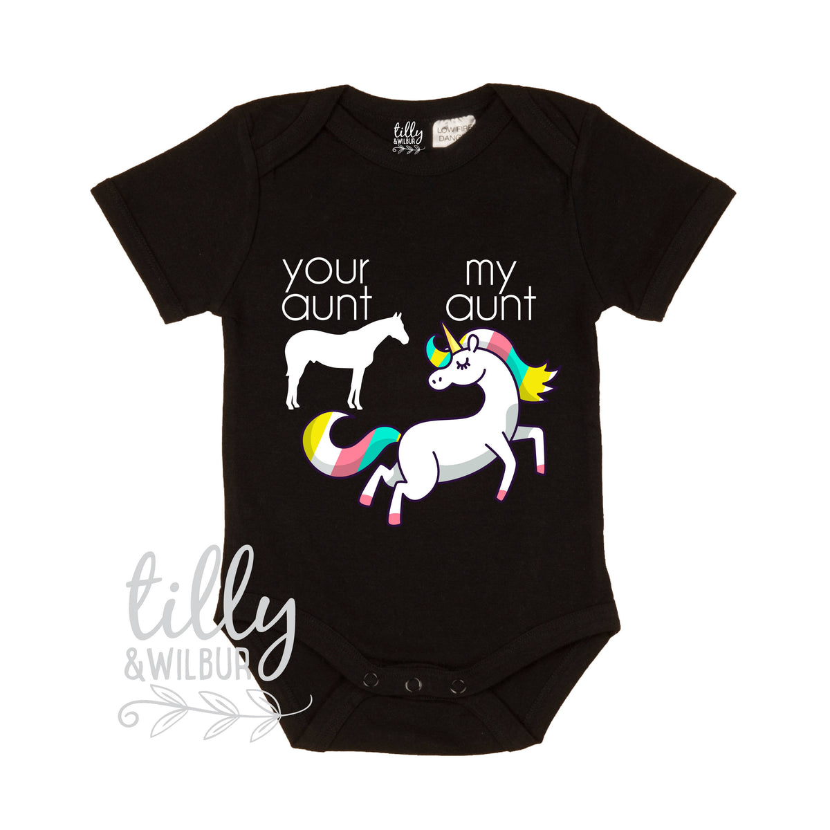 Your Aunt My Aunt Baby Bodysuit, Unicorn Bodysuit, Baby Shower Gift, Unicorns Do Exist, Black Romper, Funny Baby Gift, Niece Nephew Gift