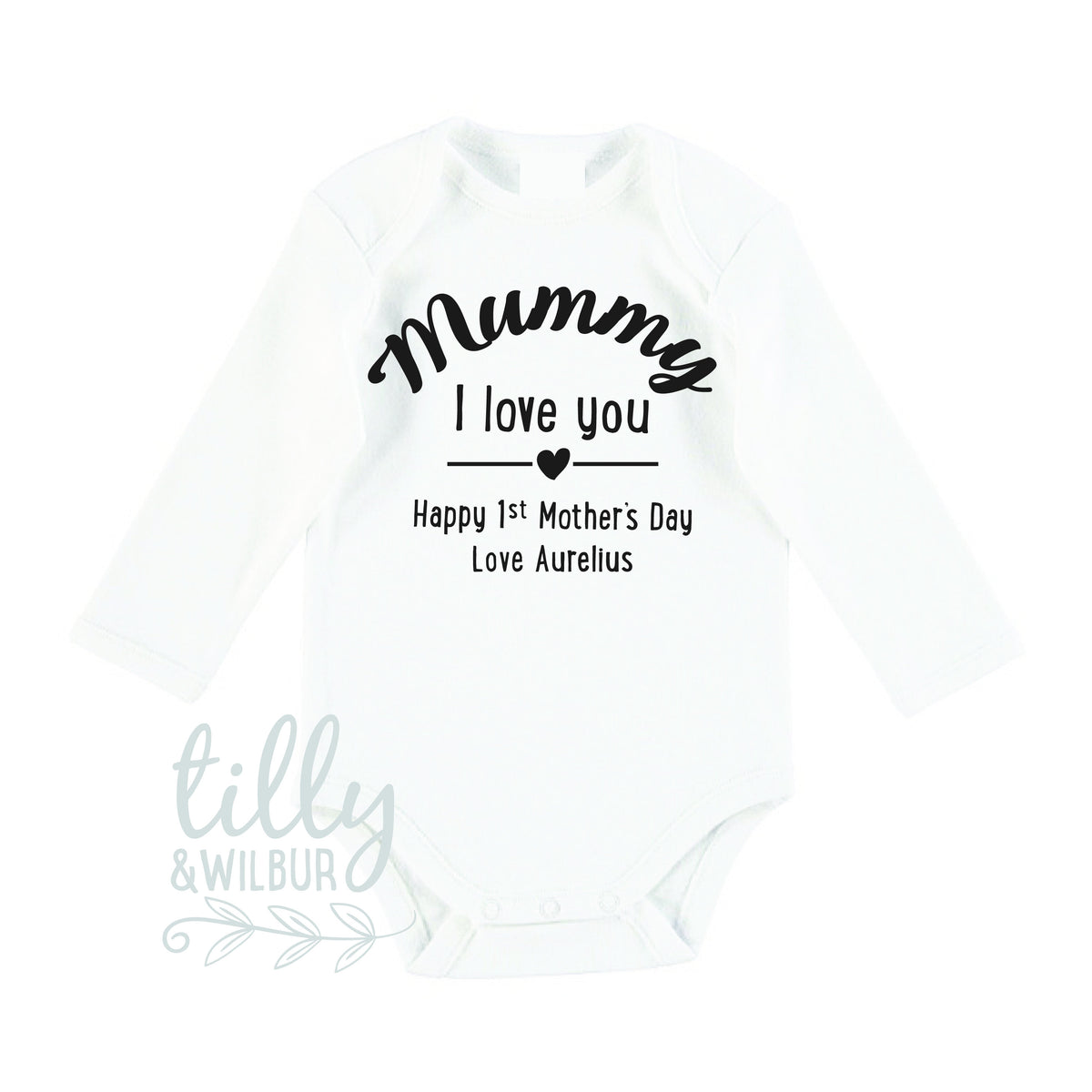 Mummy I Love You Happy First Mother&#39;s Day Personalised Baby Bodysuit, 1st Mother&#39;s Day Gift, First Mothers Day, Mothers Day Outfit For Baby,