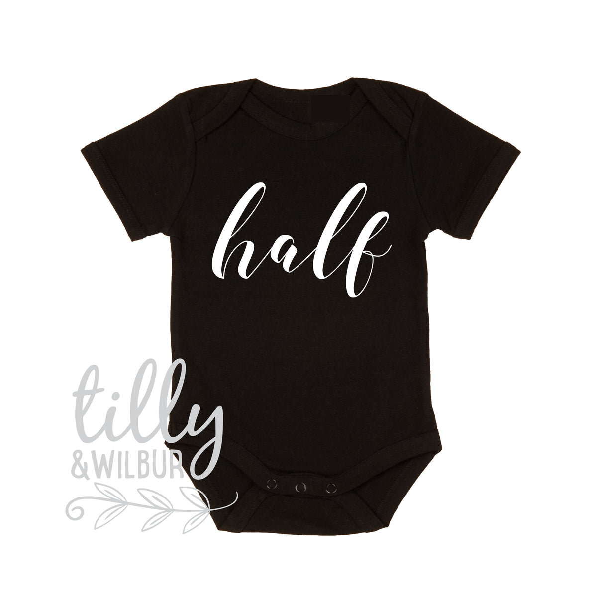 Half Birthday Baby Bodysuit, It&#39;s My Half Birthday, Script Design, Black Bodysuit, Baby Boy&#39;s Clothing, 6 Month Photoshoot Outfit, Milestone