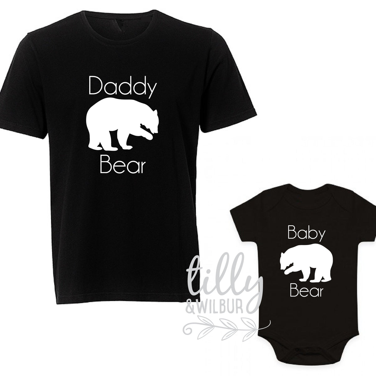 Daddy Bear Baby Bear Father&#39;s Day Shirts, Father Son Matching Shirts, Matching Daddy Baby Outfits, First 1st Father&#39;s Day, Matchy Matchy