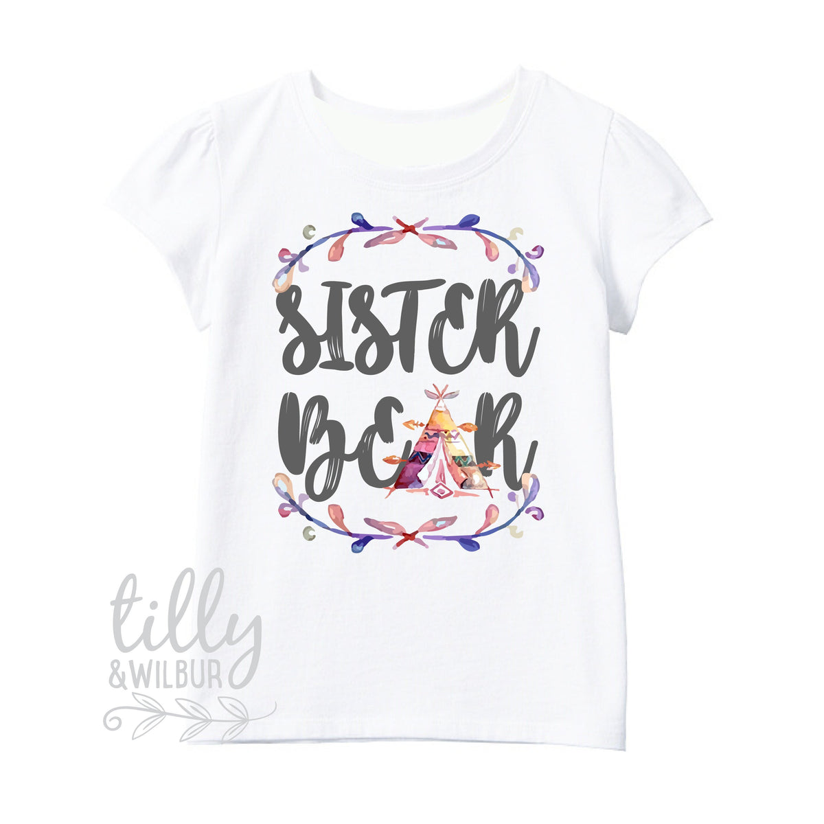 Sister Bear T-Shirt, Big Sister Shirt, Boho Big Sister T-Shirt, I&#39;m Going To Be A Big Sister Shirt, Big Sis, Pregnancy Announcement, Sister