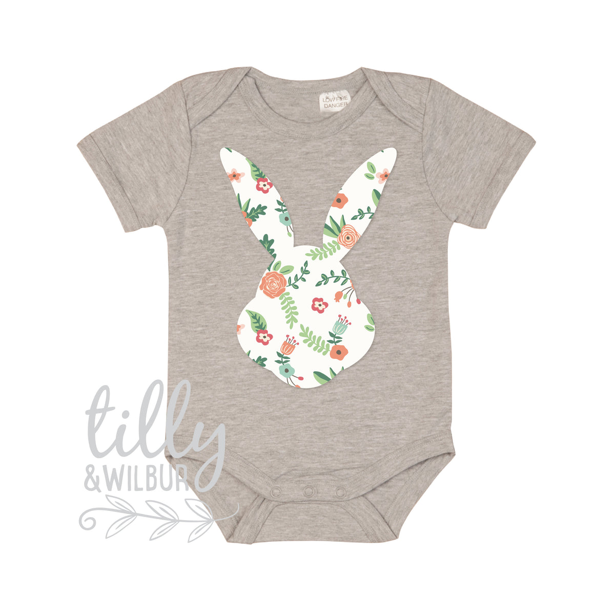 Pretty Patterned Easter Baby Bodysuit, First Easter One-Piece, Newborn Easter Gift, 1st Easter Outfit, Baby&#39;s 1st Easter, Bunny Rabbit