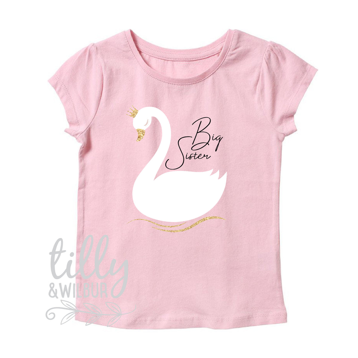 I&#39;m Getting Promoted To Big Sister Girl&#39;s T-Shirt, Big Sister T-Shirt, I&#39;m Going To Be A Big Sister, Big Sister Swan, Pregnancy Announcement