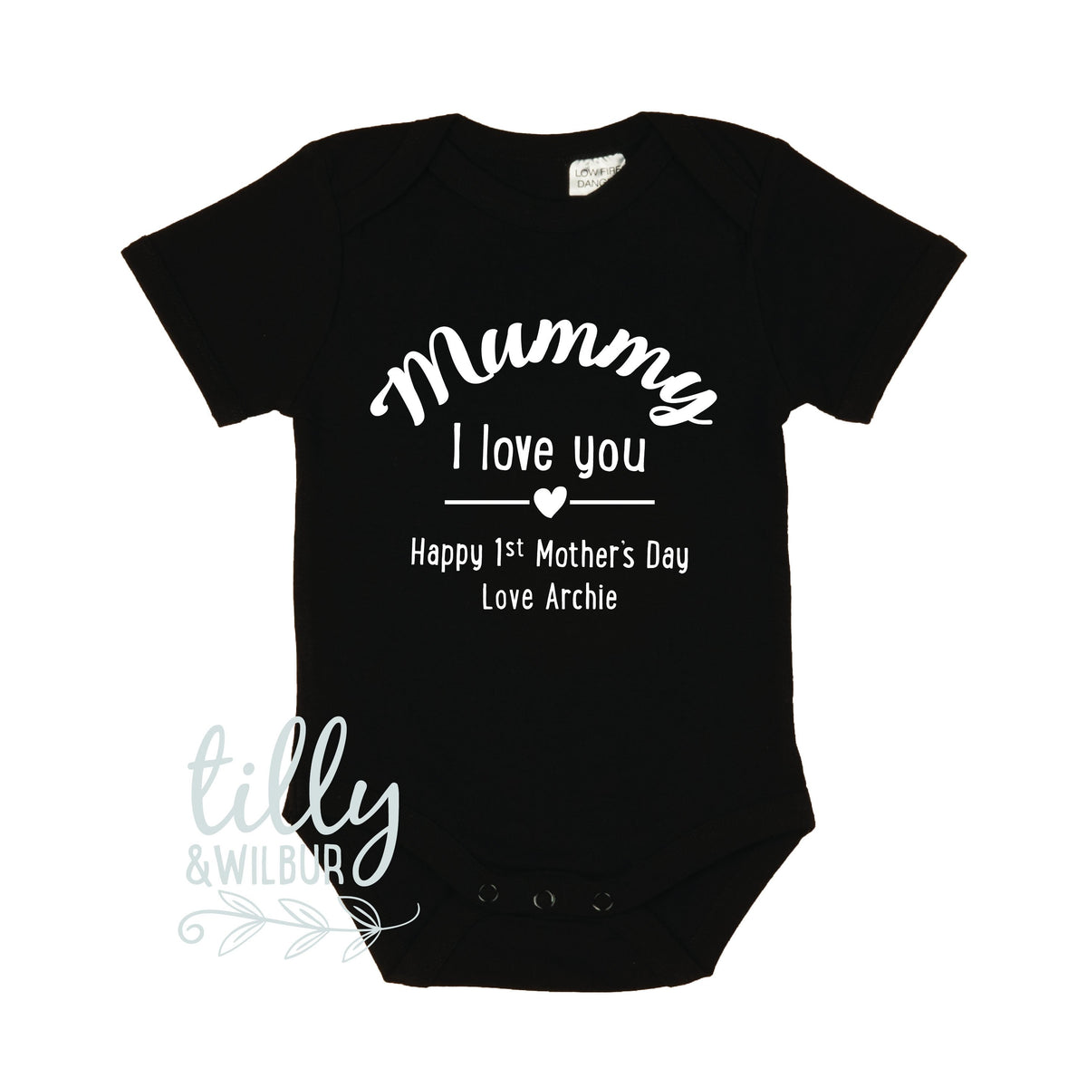 Mummy I Love You Happy First Mother&#39;s Day Personalised Baby Bodysuit, 1st Mother&#39;s Day Gift, First Mothers Day, Mothers Day Outfit For Baby