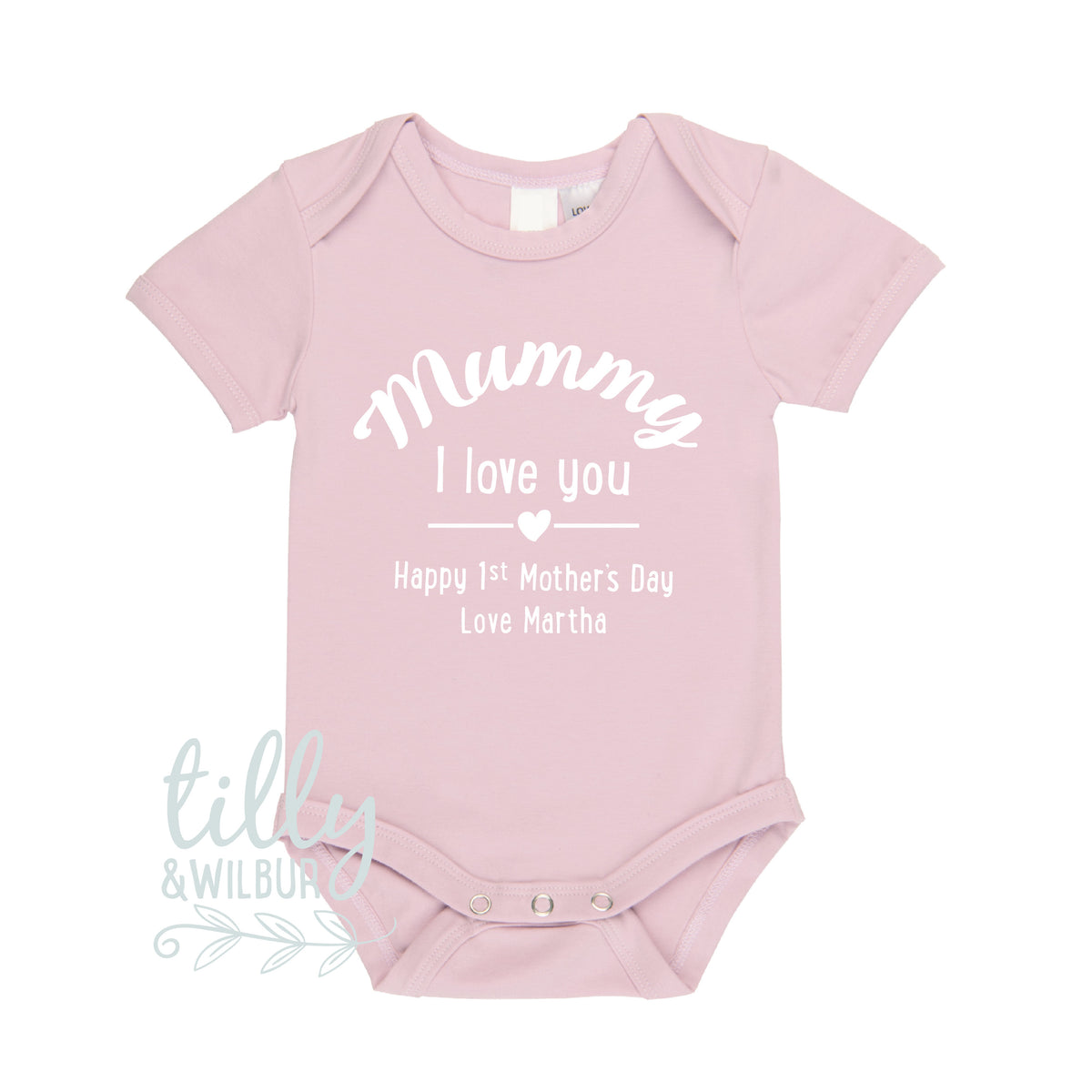 Mummy I Love You Happy First Mother&#39;s Day Personalised Baby Bodysuit, 1st Mother&#39;s Day Gift, First Mothers Day, Mothers Day Outfit For Baby