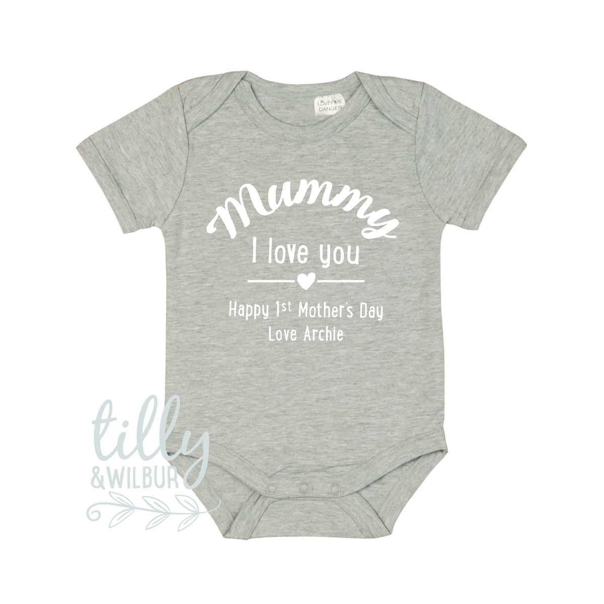 Mummy I Love You Happy First Mother&#39;s Day Personalised Baby Bodysuit, 1st Mother&#39;s Day Gift, First Mothers Day, Mothers Day Outfit For Baby