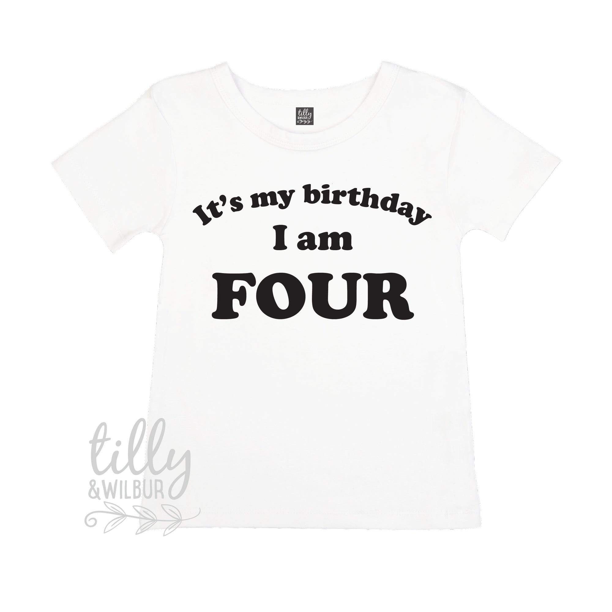 It&#39;s My Birthday I Am Four T-Shirt, I am Four Shirt, 4th Birthday T-Shirt, Fourth Birthday T-Shirt, Four Today, 4 Today, 4 Year Old Gift