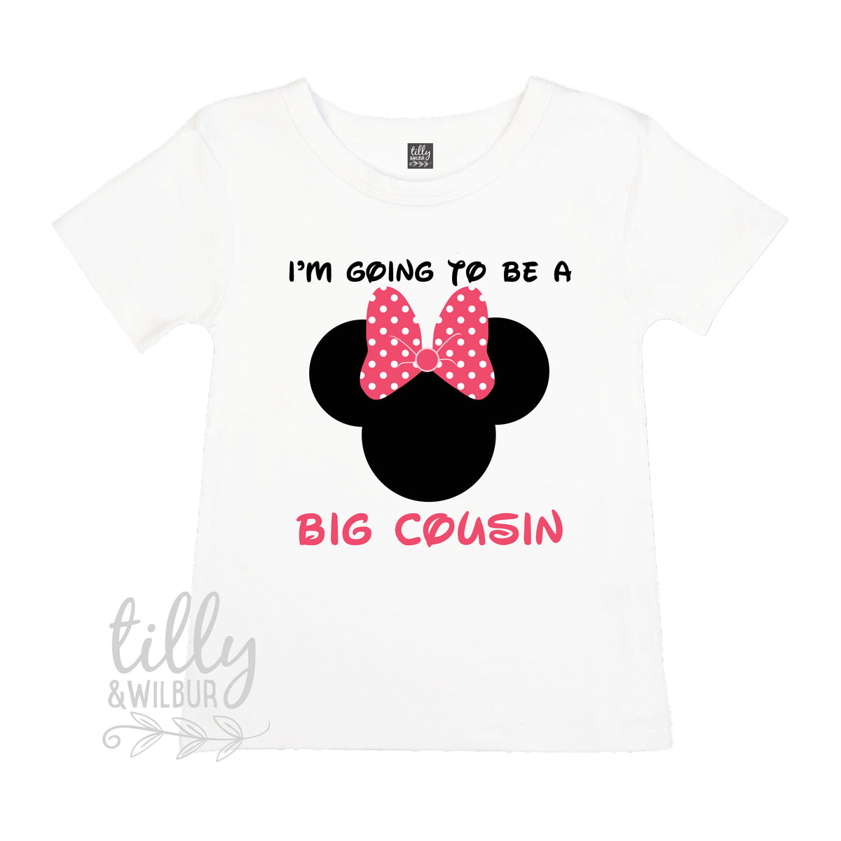 I&amp;#39;m Going To Be A Big Cousin T-Shirt For Girls, Pregnancy Announcement T-Shirt, Big Cousin Shirt,Minnie Mouse Big Cousin T-Shirt, Big Cousin