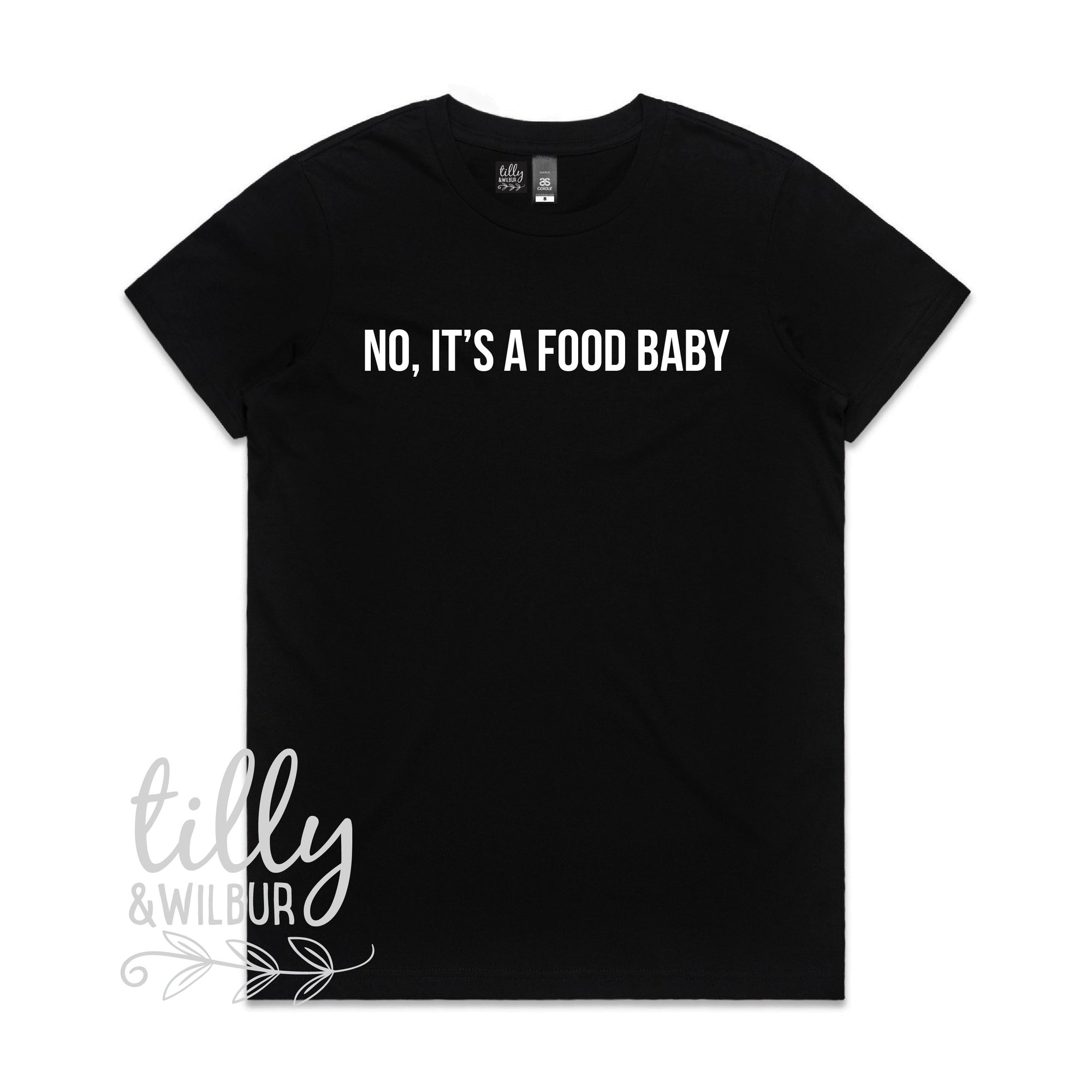 No, It&#39;s A Food Baby Women&#39;s T-Shirt, Funny Women&#39;s T-Shirt, No I&#39;m Not Pregnant T-Shirt, Women&#39;s Food Baby T-Shirt, Funny Women&#39;s Tee Gift