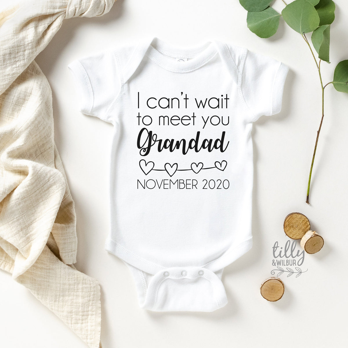 I Can&amp;#39;t Wait To Meet You Grandad Baby Bodysuit, Grandparents Pregnancy Announcement, New Grandbaby Announcement, Grandpa Gift, Grandad Gift