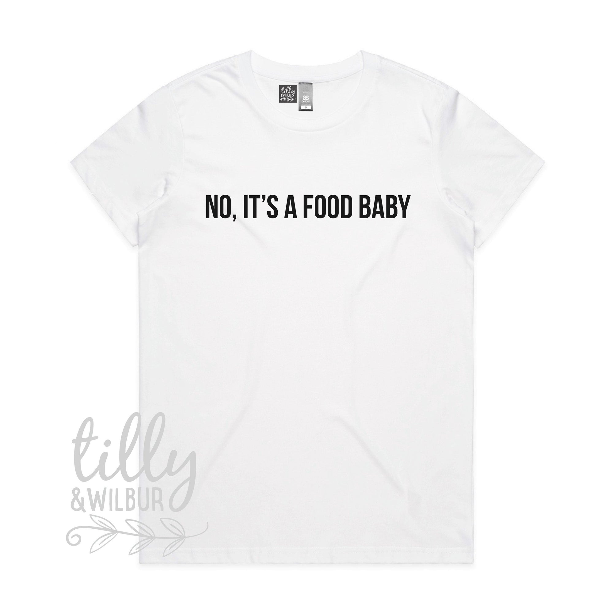 No, It&#39;s A Food Baby Women&#39;s T-Shirt, Funny Women&#39;s T-Shirt, No I&#39;m Not Pregnant T-Shirt, Women&#39;s Food Baby T-Shirt, Funny Women&#39;s Tee Gift