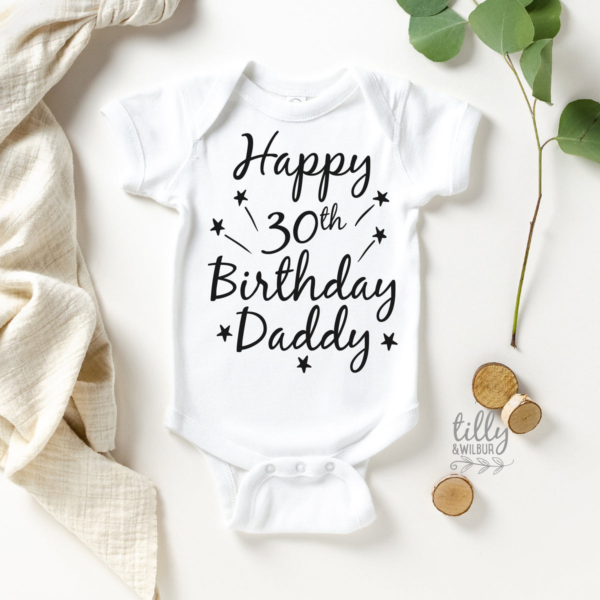 Happy 30th Birthday Daddy Baby Bodysuit, Happy Birthday, Dad&amp;#39;s Birthday, Daddy&amp;#39;s Birthday, Daddy Birthday Gift, Dad Birthday, Daddy Birthday