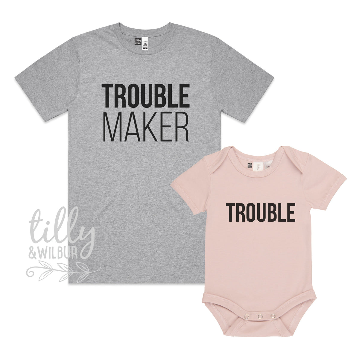 Trouble Maker, Trouble Father Son, Daddy Daughter Matching Shirts, Matching Dad And Baby, Father&amp;#39;s Day Gift, Newborn Gift, New Dad T-Shirt