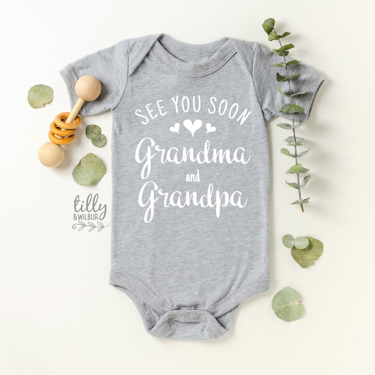 See You Soon Grandma And Grandpa Baby Bodysuit, Hello Grandma &amp; Grandpa Bodysuit, Pregnancy Announcement To Grandparents, First Grandbaby