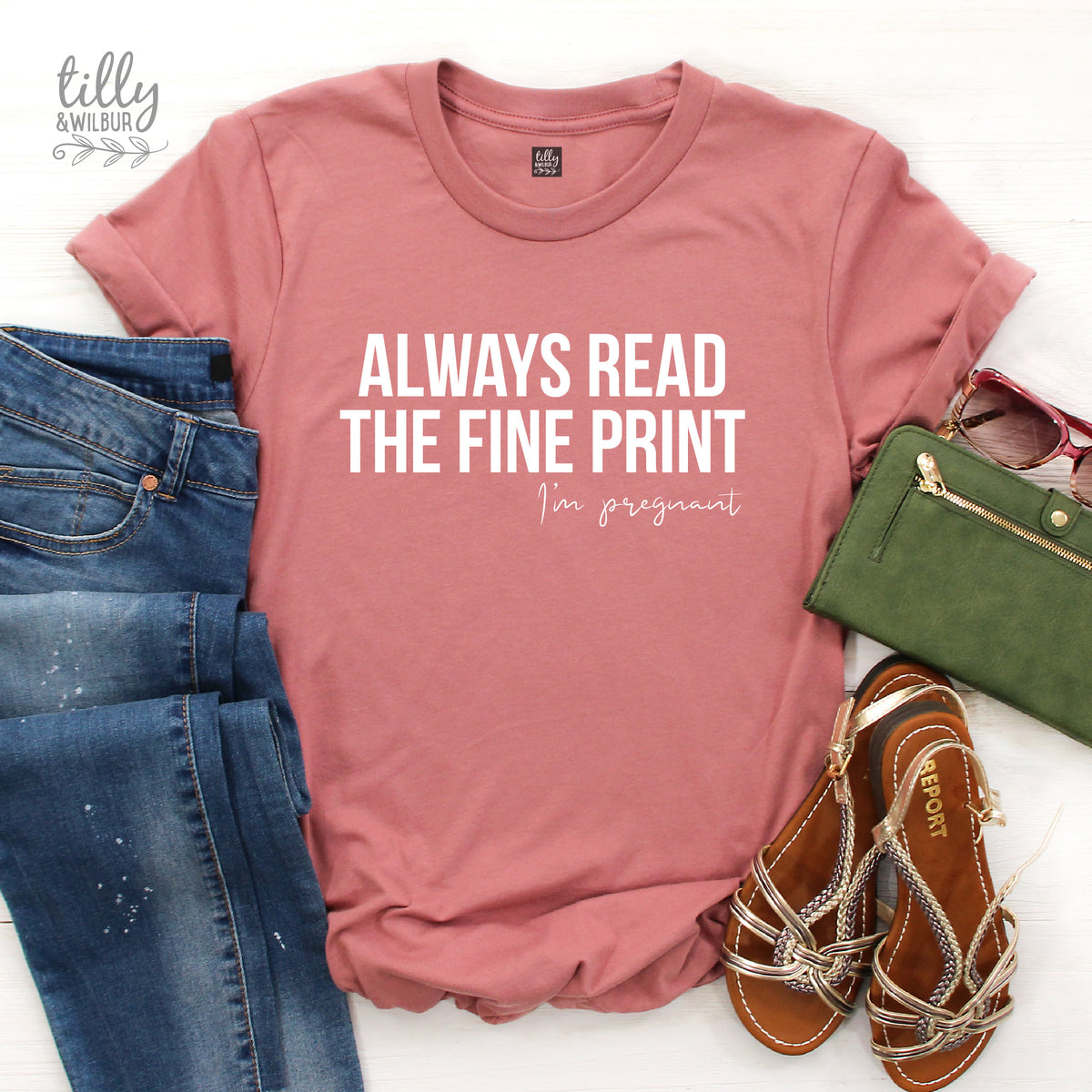 Always Read The Fine Print I&amp;#39;m Pregnant Women&amp;#39;s T-Shirt, Pregnancy Announcement T-Shirt, Pregnancy T-Shirt, Preggers T-Shirt, Baby Shower