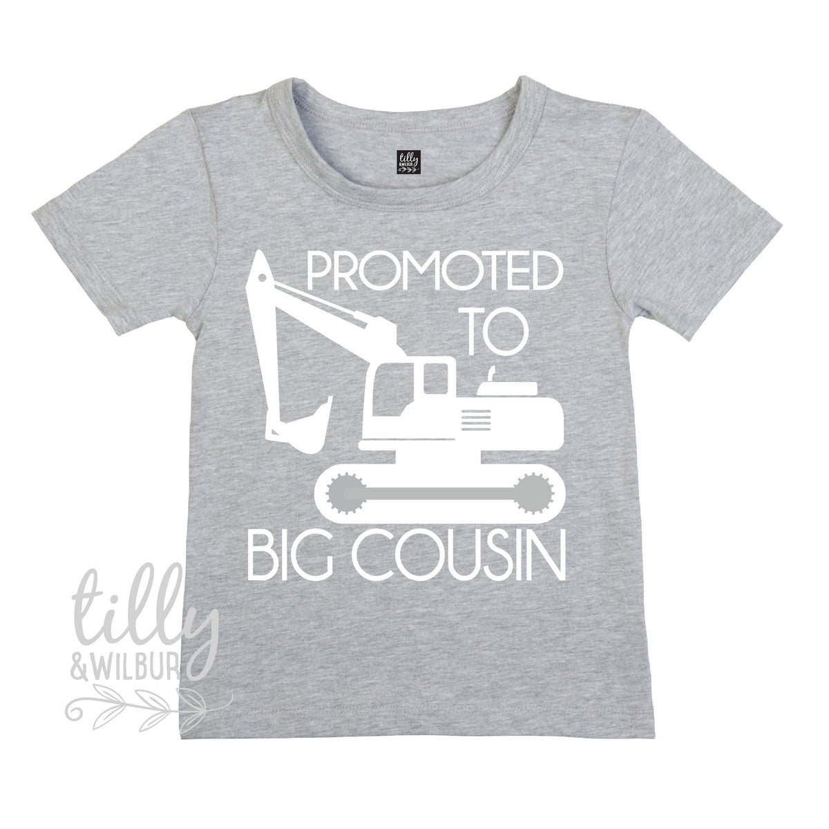 Promoted To Big Cousin Excavator T-Shirt For Boys, Big Cousin Shirt, I&amp;#39;m Going To Be A Big Cousin, Pregnancy Announcement, Boys Clothing,Cuz