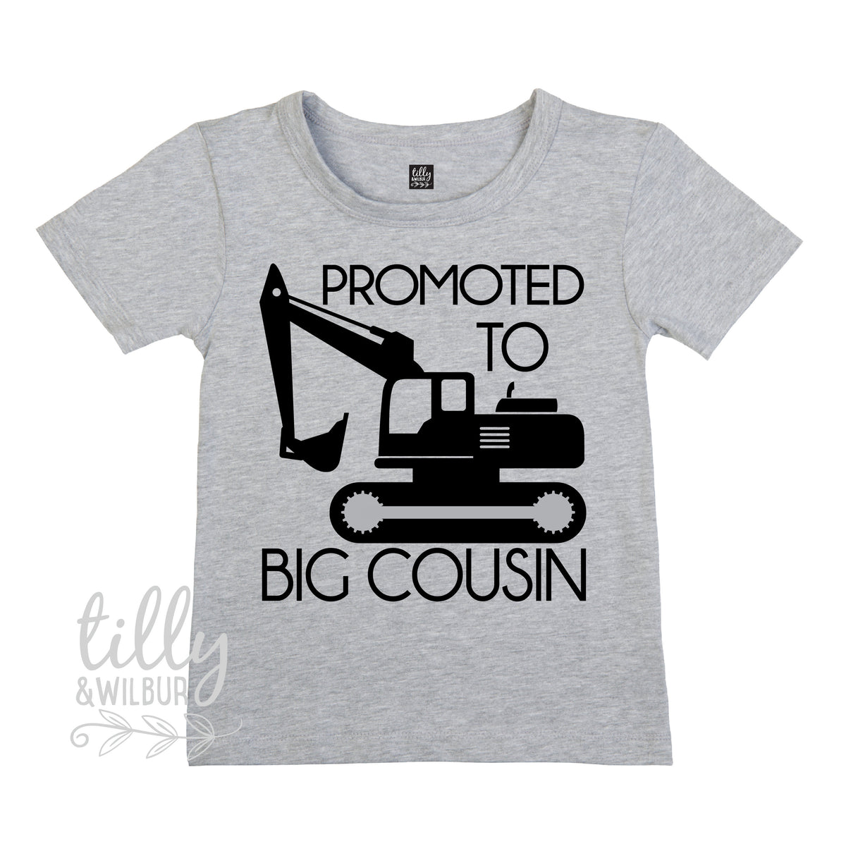 Promoted To Big Cousin Excavator T-Shirt For Boys, Big Cousin Shirt, I&amp;#39;m Going To Be A Big Cousin, Pregnancy Announcement, Boys Clothing,Cuz