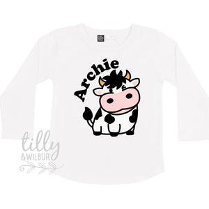 Personalised Bull T-Shirt For Boys, Personalised Cow T-Shirt For Boys, Farm T-Shirt, Farm Gift, Little Bull, Boys Birthday, Little Farmer