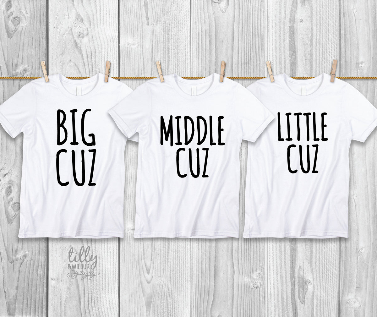 Big Cuz Middle Cuz Little Cuz Cousin T-Shirt Bodysuit Set For Girls And Boys, Big Cousin Middle Cousin Little Cousin, Pregnancy Announcement