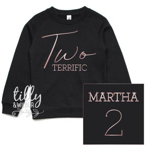 An original design and quality print from Australia&#39;s #1 Etsy seller for Expressive Wear - Two Terrific Personalised 2nd Birthday Jumper