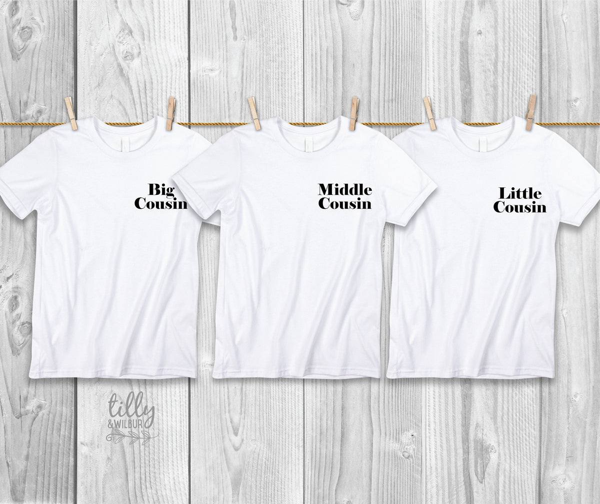 Big Cuz Middle Cuz Little Cuz Cousin T-Shirt Bodysuit Set For Girls And Boys, Big Cousin Middle Cousin Little Cousin, Pregnancy Announcement