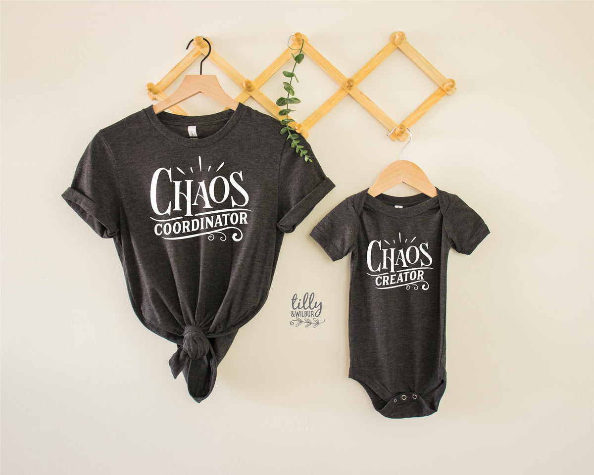 Chaos Creator and Chaos Coordinator Matching Set, Mummy And Me Matching Outfits, First Mother&amp;#39;s Day Gift, Mummy And Me, Mothers Day Onesie®