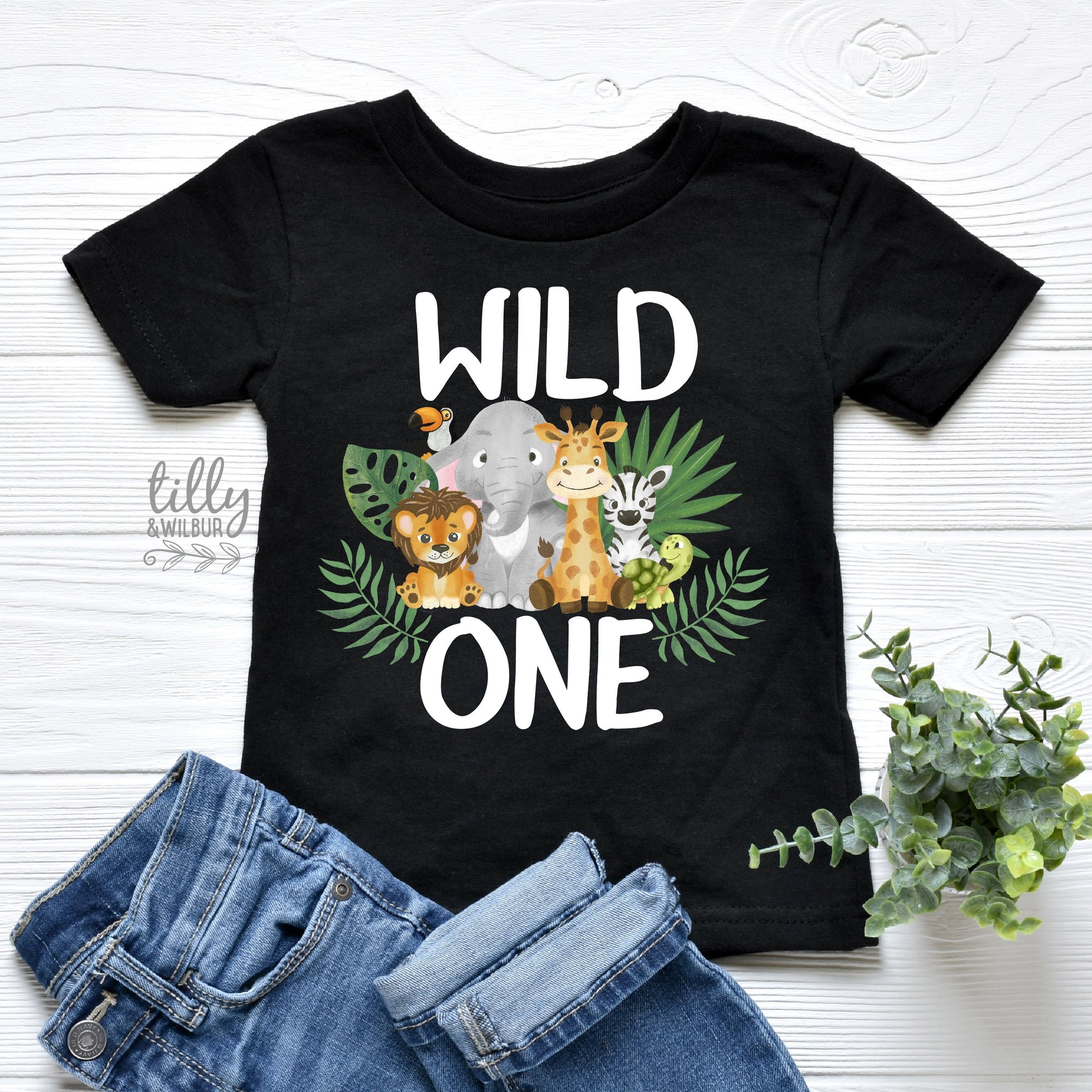 Safari Animal First Birthday T-Shirt, Safari Baby Birthday Gift, 1st Birthday Boy T-Shirt, 1st Birthday Baby Outfit, Jungle Animal Theme