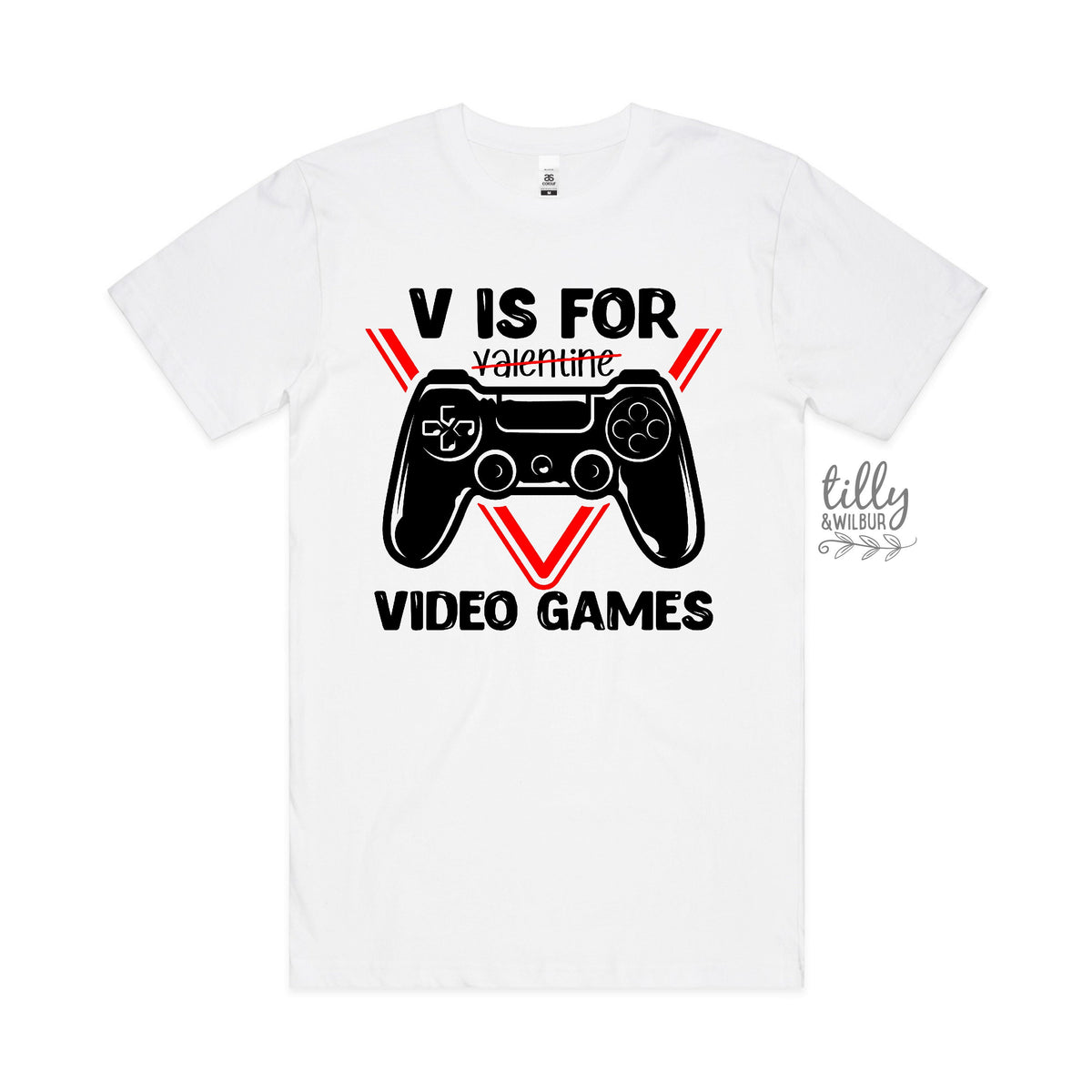 V Is For Video Games T-Shirt, V Is For Valentine&#39;s Day T-Shirt, Funny Valentine&#39;s Day T-Shirt, Funny Men&#39;s Valentine&#39;s Day T-Shirt, Gaming