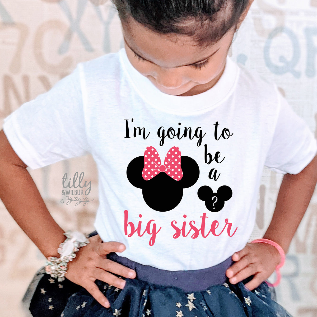 I&#39;m Going To Be A Big Sister T-Shirt, Minnie Mouse Design, Big Sister Shirt, Pregnancy Announcement, Promoted To Big Sister, Tilly &amp; Wilbur