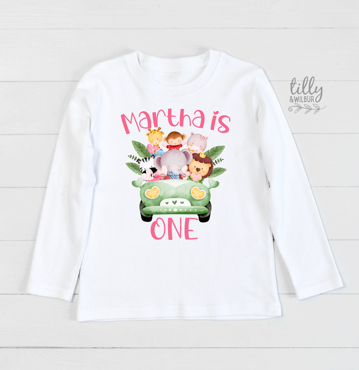 Safari Animal First Birthday T-Shirt, Safari Baby Birthday Gift, 1st Birthday Girl T-Shirt, 1st Birthday Baby Outfit, Jungle Animal Theme