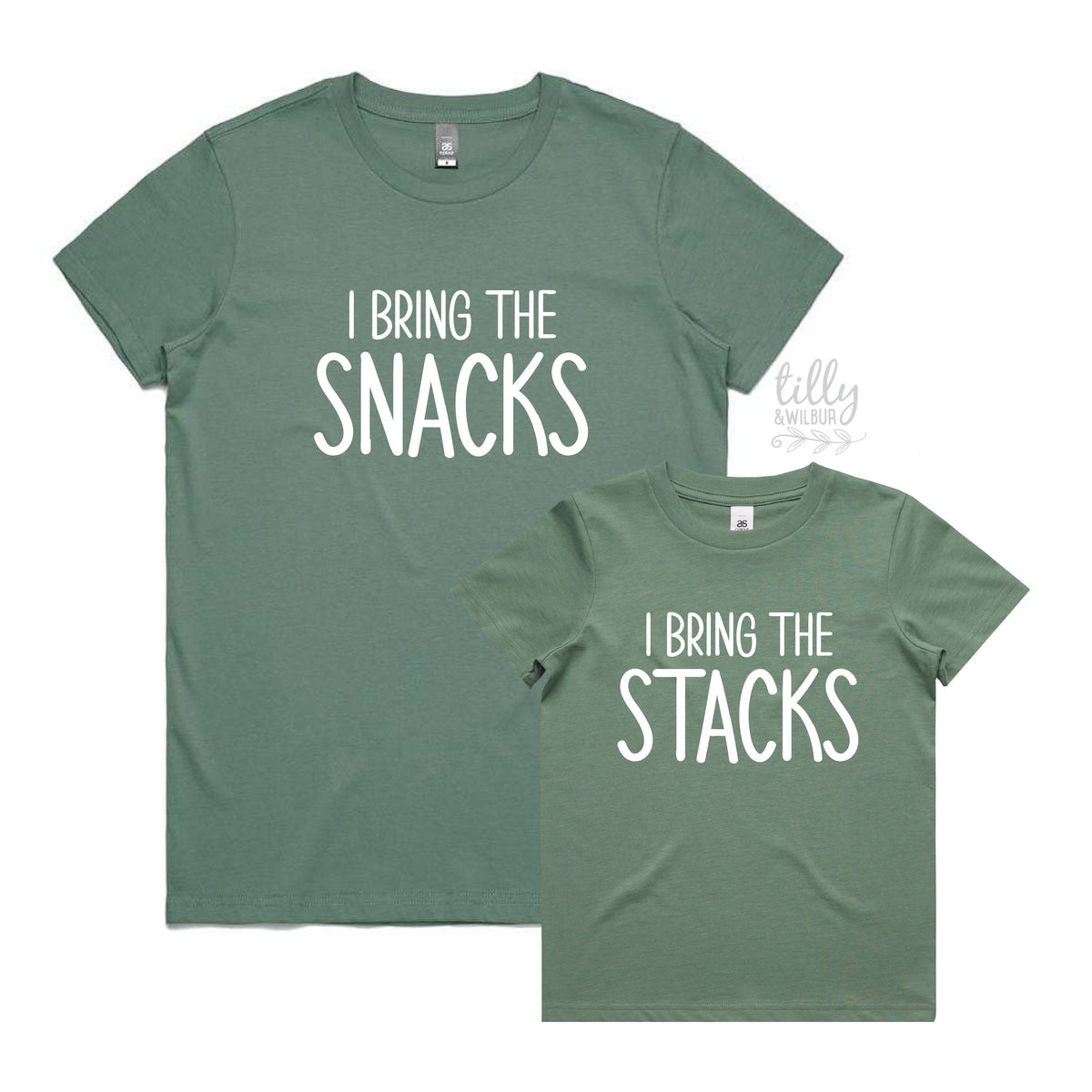 Matching Mum And Son T-Shirts, Snacks And Stacks Set, Mama &amp; Me, Matching Family, Outfits, Mother&#39;s Day Gift, Mother Son Gift, Mountain Bike