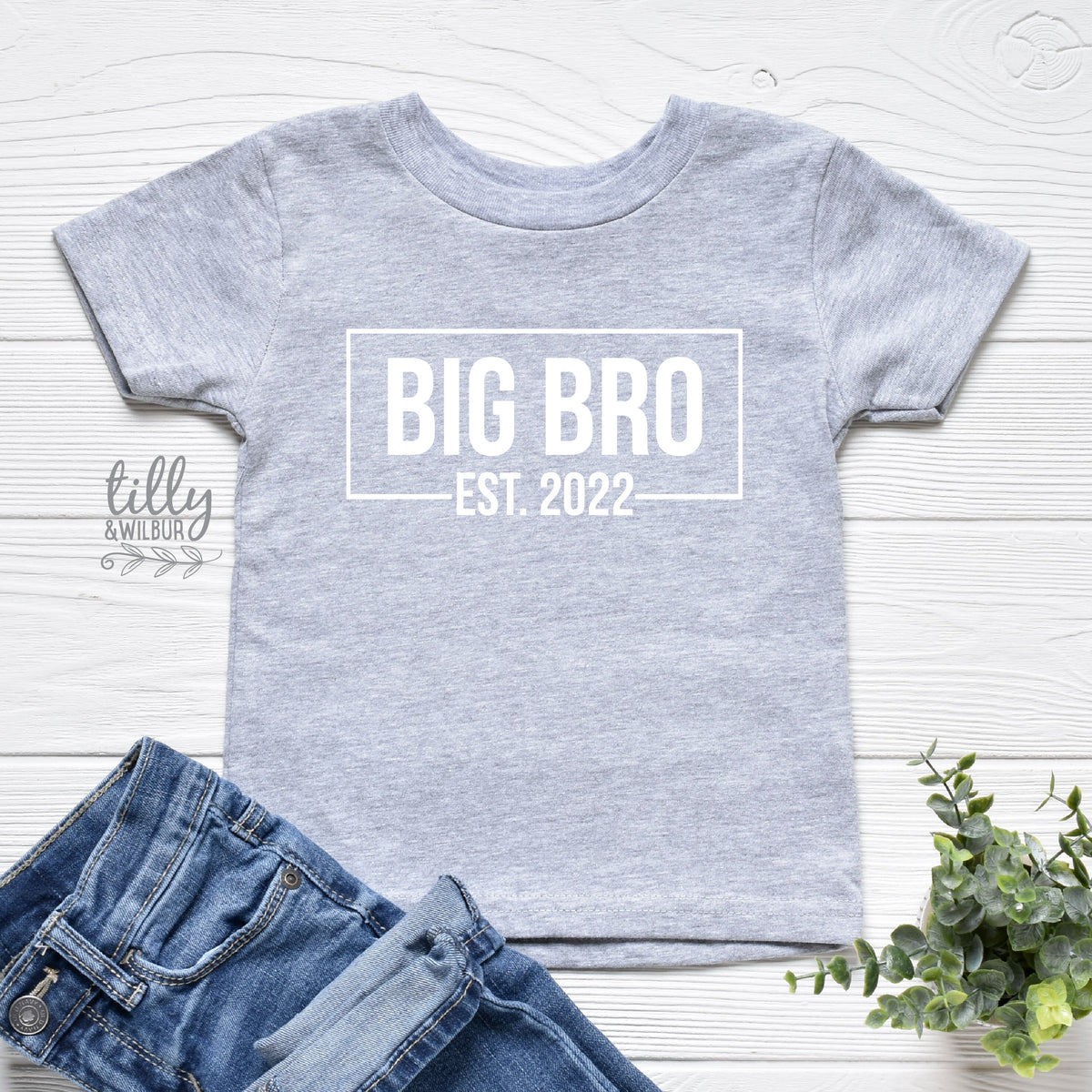 Big Brother T-Shirt, Big Bro Est, Promoted To Big Brother T-Shirt, Personalised Date, I&#39;m Going To Be A Big Brother, Pregnancy Announcement