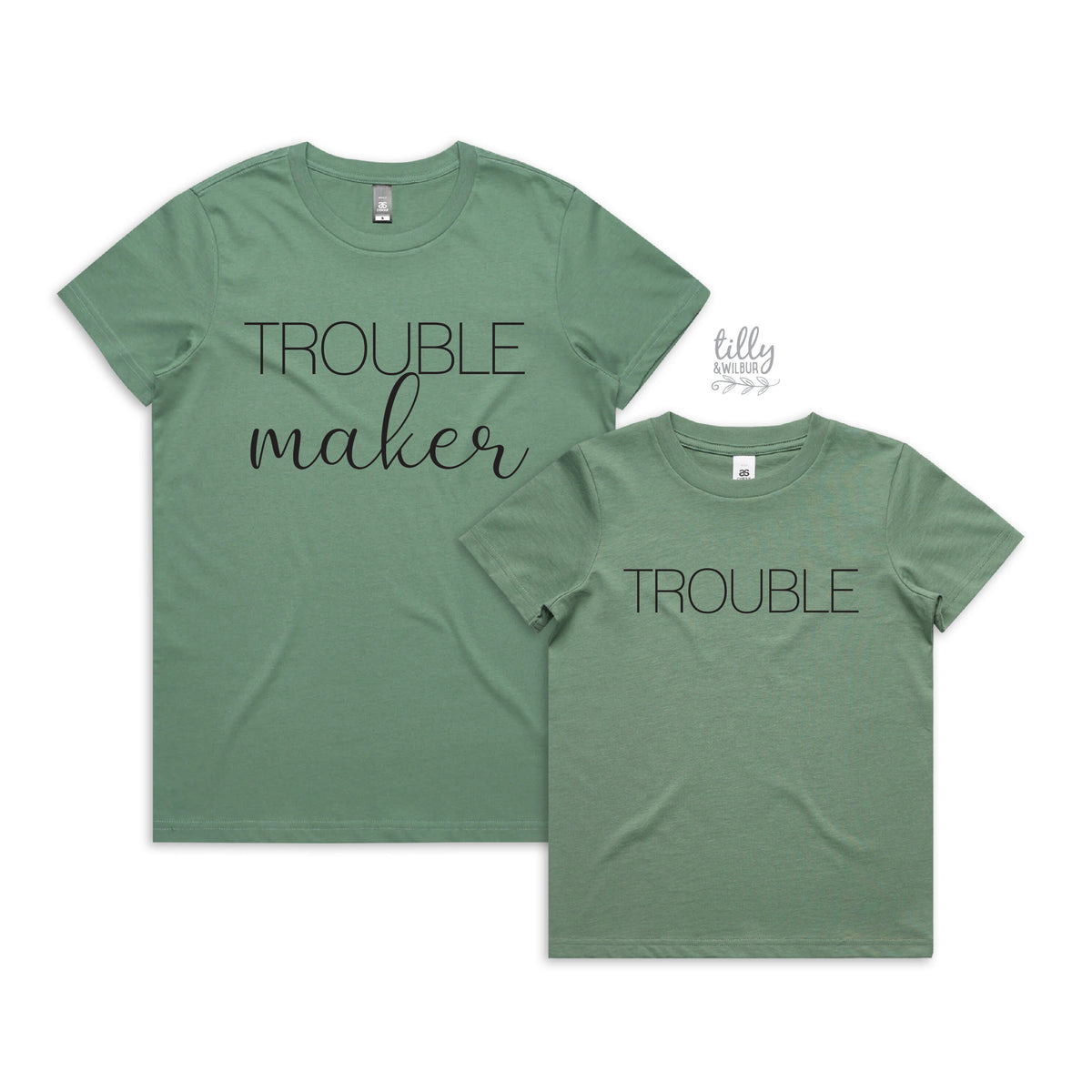 Trouble Maker And Trouble Matching Outfits, Mother And Baby Matching T-Shirts, Mothers Day Gift, Mummy &amp; Me Matching, 1st Mother&#39;s Day Gift